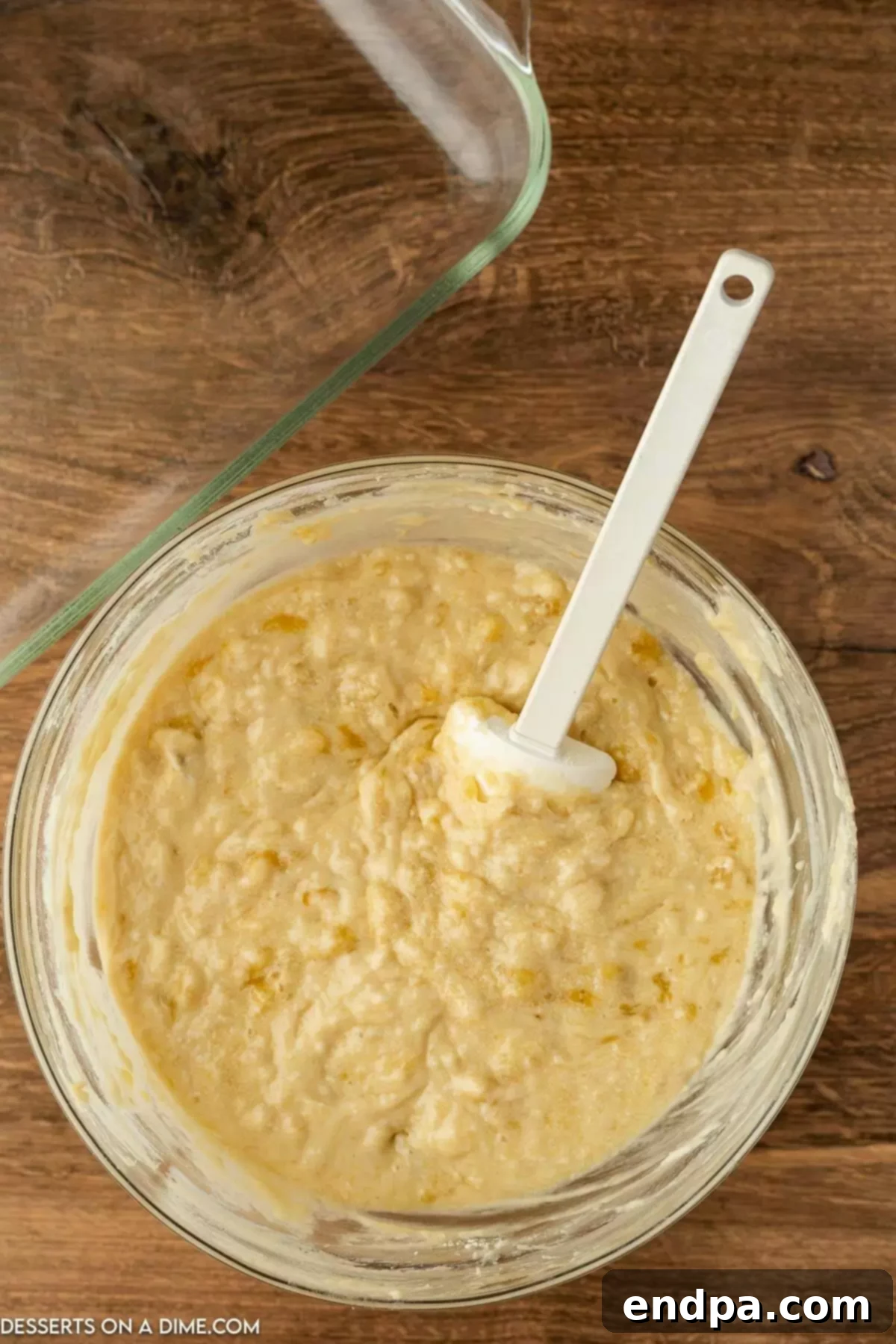 Decadent Banana Bread Brownies 6 Flour added to the bowl.