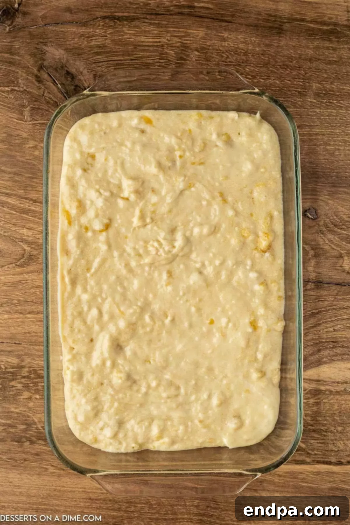 Decadent Banana Bread Brownies 7 Batter poured into baking dish.