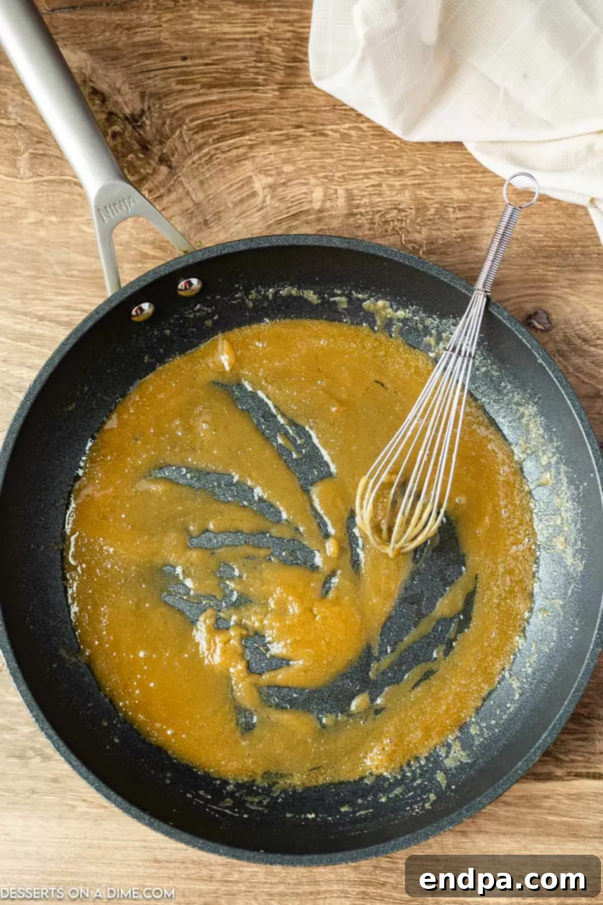 Decadent Banana Bread Brownies 9 Butter in skillet being melted.