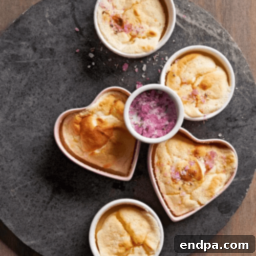 Heart-shaped Lavender-Lemon Pudding Cakes