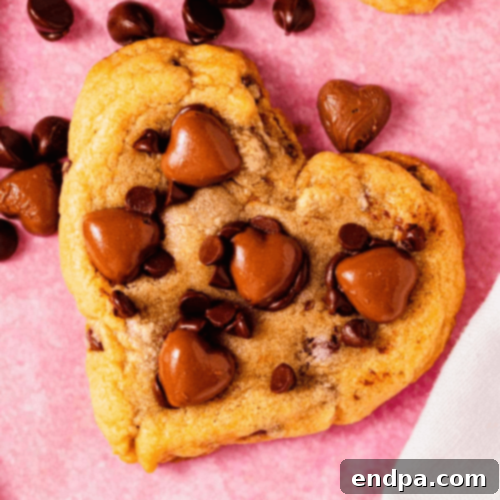 Heart-Shaped Chocolate Chip Cookies