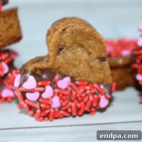 Valentine’s Day Chocolate Chip Cookie Hearts