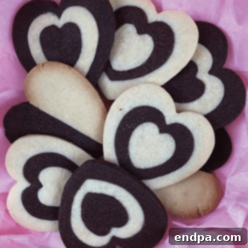 Dark and White Chocolate Shortbread Hearts