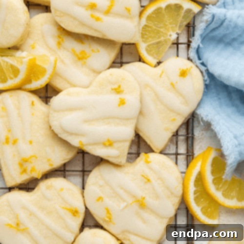 Lemon Shortbread Cookies with lemon icing