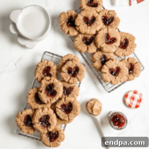 Peanut Butter and Jelly Heart Thumbprints