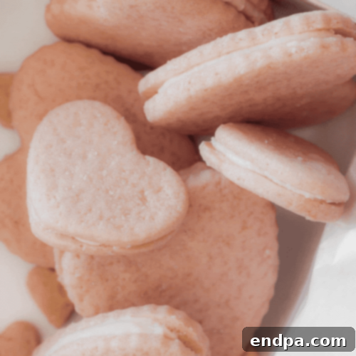 Heart Sandwich Cookies with vanilla buttercream