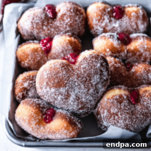 Raspberry Jelly Heart-Shaped Donuts