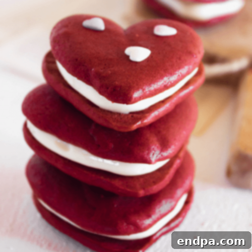 Heart Shaped Red Velvet Whoopie Pies