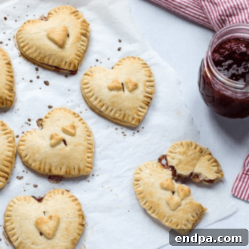 Heart shaped jam hand pies