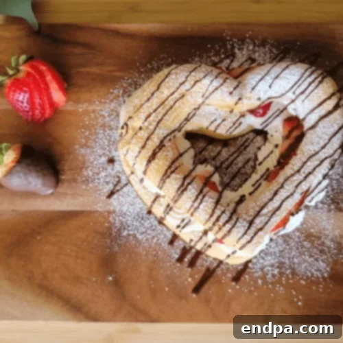 Heart-Shaped Cream Puffs with Strawberries