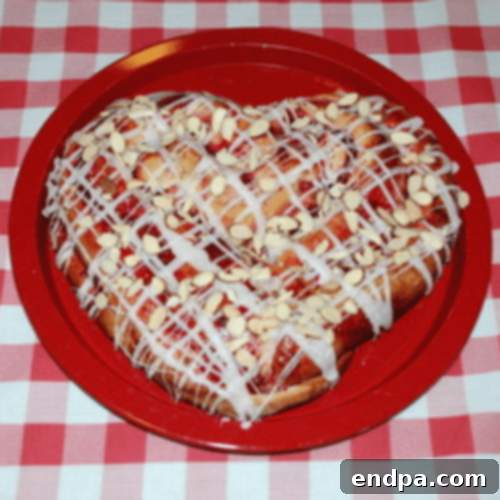 Sweetheart Coffee Cake with fruit filling
