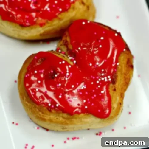 Heart-Shaped Cinnamon Rolls
