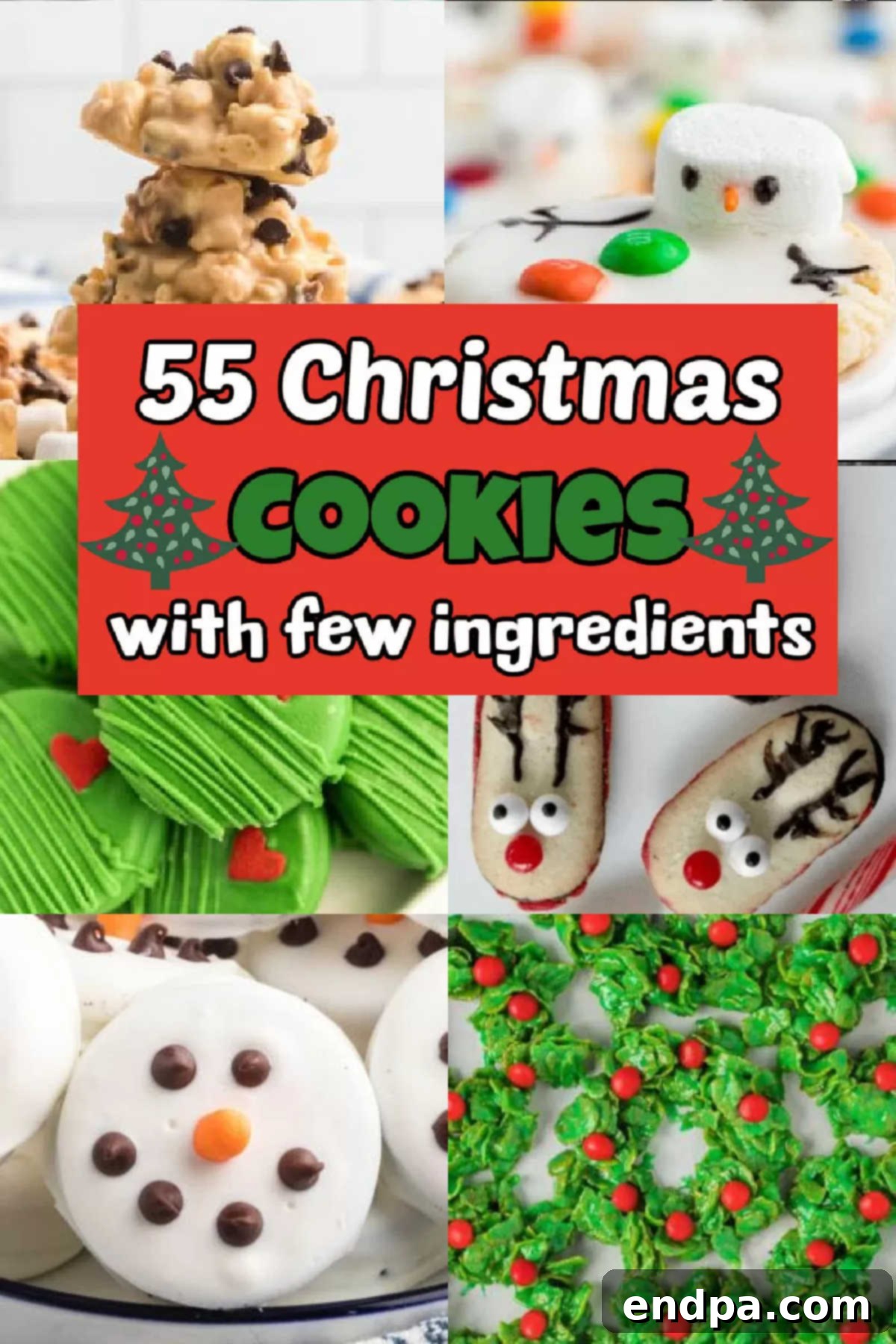 A selection of festive Christmas cookies, highlighting the joy of easy baking with few ingredients.
