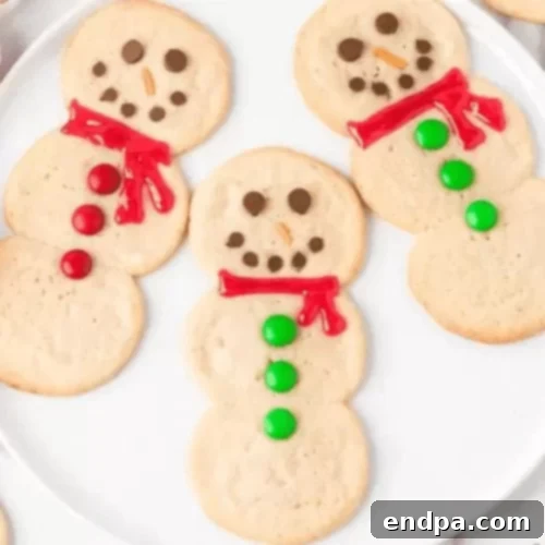 Easy Snowman Sugar Cookies made with pre-made dough