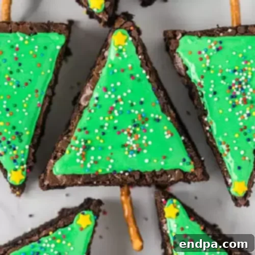 Decorated Christmas Tree Brownies for holiday fun