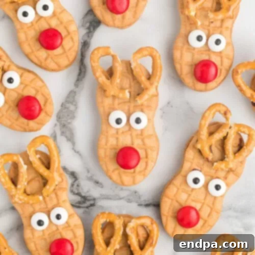 Cute Nutter Butter Reindeers, a no-bake holiday treat