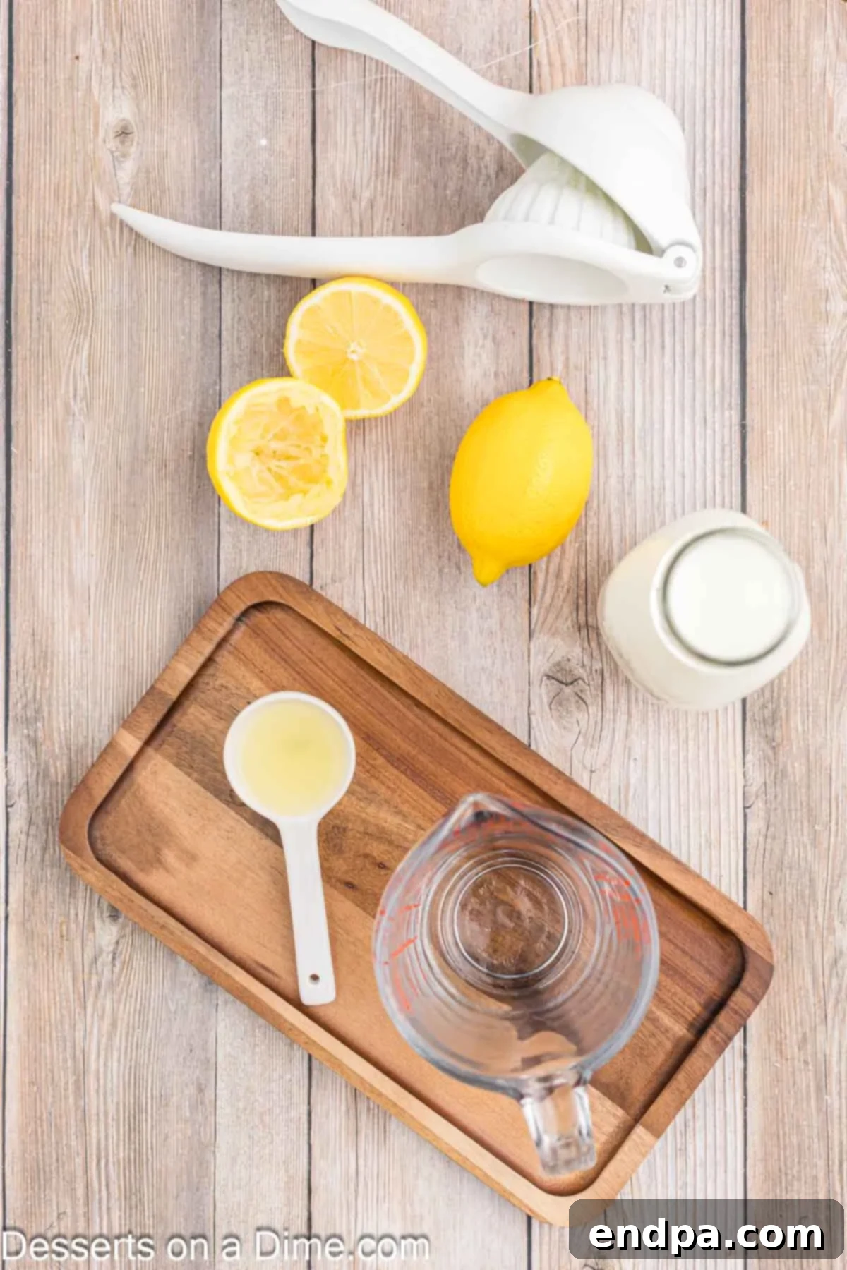 Ingredients needed to make buttermilk - vinegar, lemon juice, milk. 