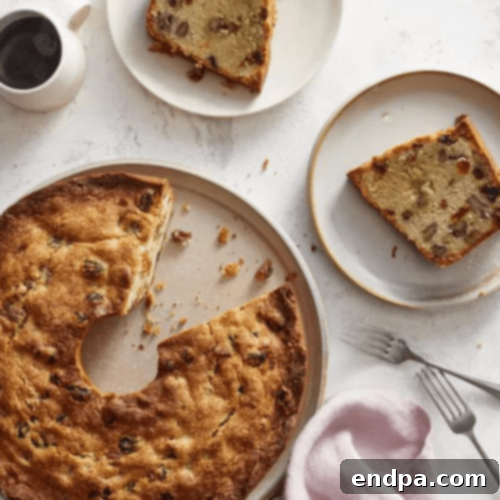 Slice of Texas Pecan Cake on a plate.