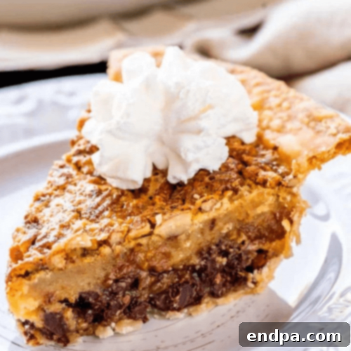 Slice of Kentucky Bourbon Pie on a plate.