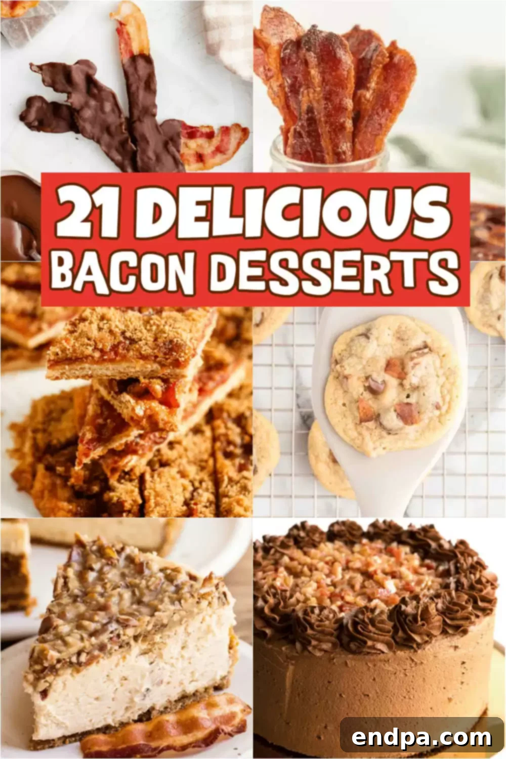 Bacon desserts, also known as sweet and savory combinations, have gained popularity in recent years. These recipes are easy to make. These desserts typically incorporate bacon into sweet treats which adds a savory and salty element to traditional desserts.