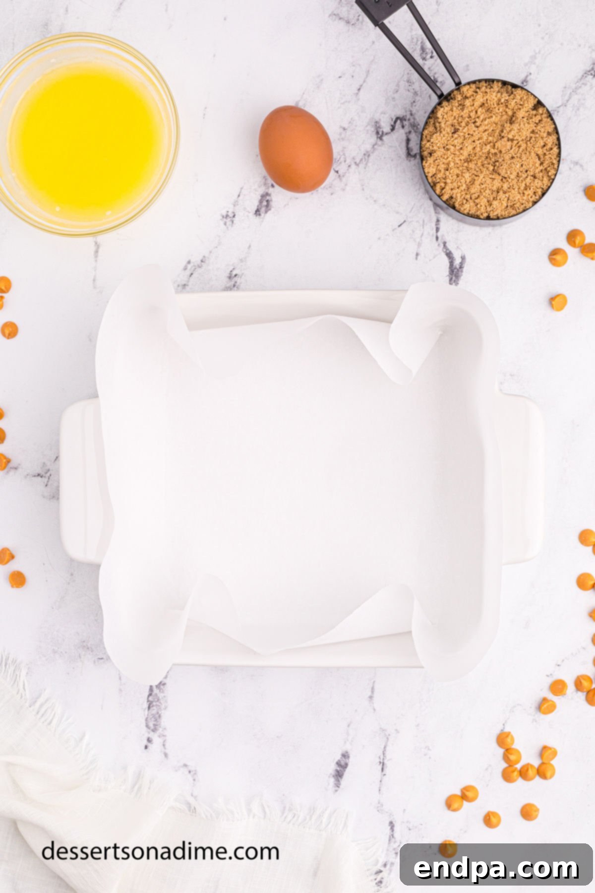 Maple Caramel Blondie Bars 4 Prepared baking dish ready to use.