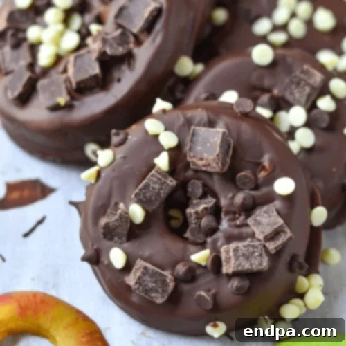 Chocolate-Covered Apple Donuts, a healthy no-bake treat with fresh apples.