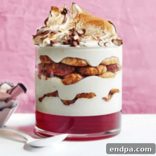 A rich Ricotta and Cinnamon Trifle, elegantly layered in a glass bowl.