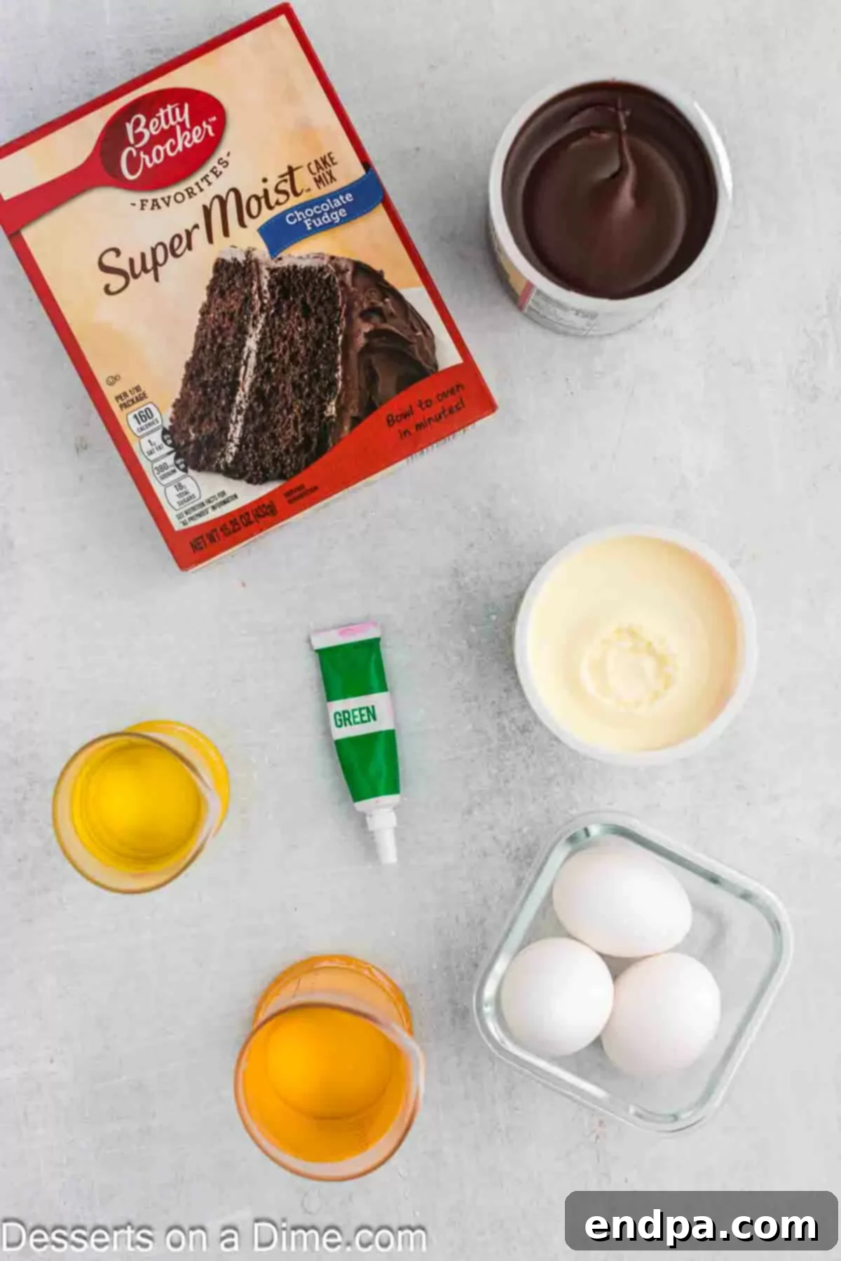 Game Day Goal: Baking a Winning Football Cake 3 Ingredients for recipe - cake mix, frosting, oil, eggs.