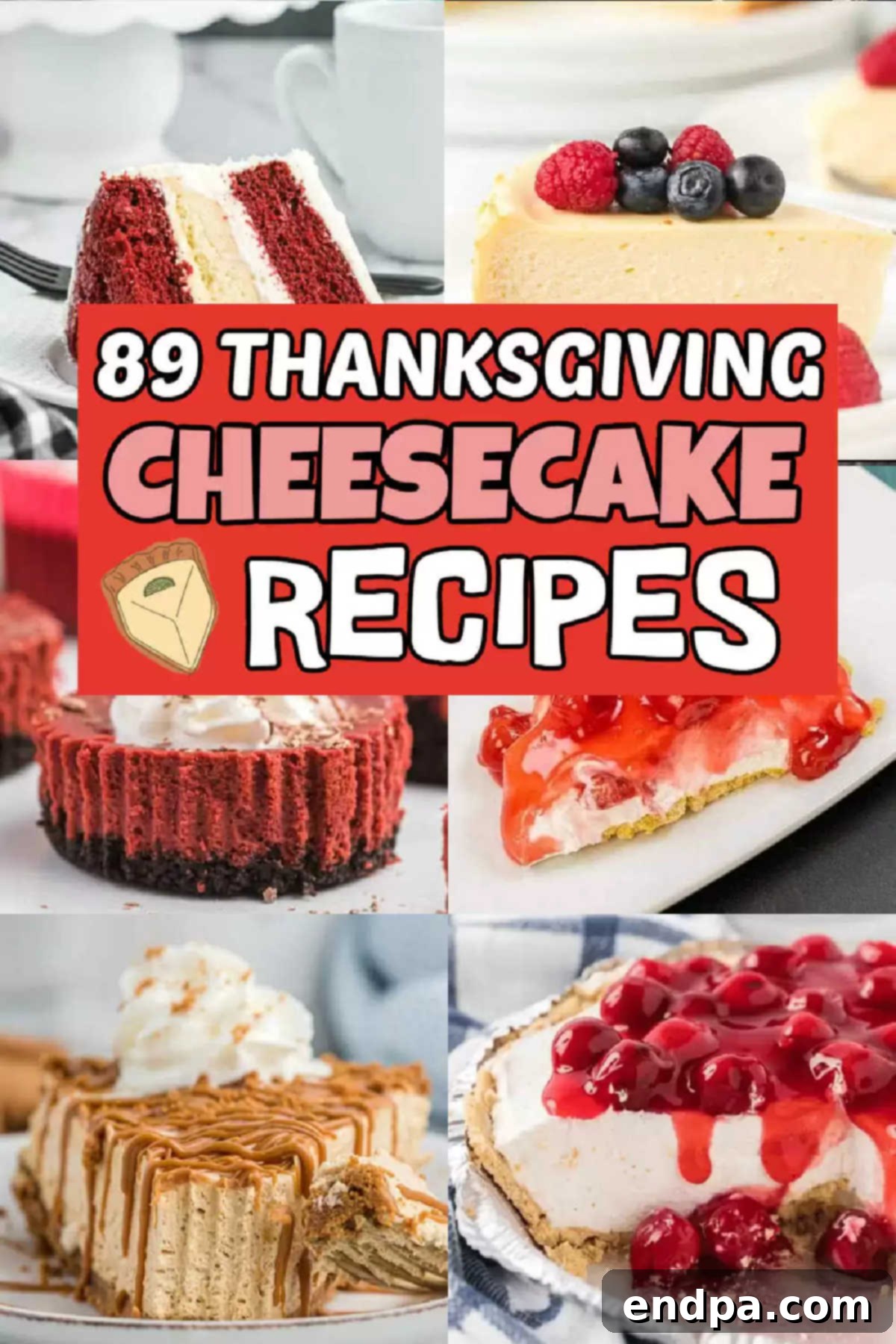 The Ultimate 89 Thanksgiving Cheesecake Collection 2 Indulge in a slice of deliciousness that combines the best of both worlds. These Thanksgiving Cheesecake Recipes are so delicious. From classic pumpkin swirls to caramel apple delights, prepare to give thanks for these creamy, decadent easy Thanksgiving cheesecake recipes. #dessertsonadime #thanksgivingcheesecakerecipes #cheesecakerecipes