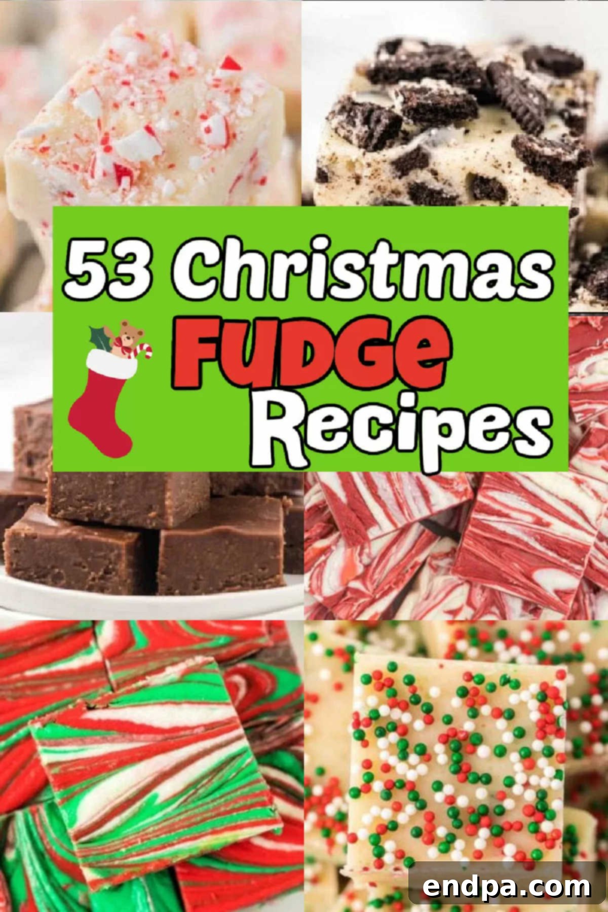 This list of Christmas Fudge Recipes has something for everyone. 54 fudge recipes for Christmas including peppermint, sugar cookie, chocolate, peanut butter and much more. This assortment of fudge recipes takes just a few minutes of prep and turns out delicious.