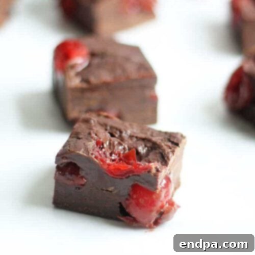 Dark Chocolate and Cherry Fudge