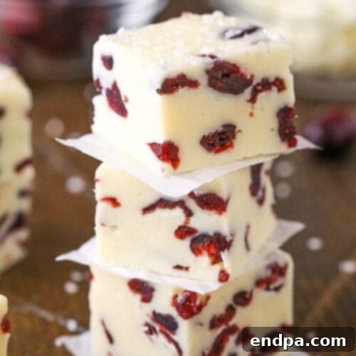 White Chocolate Cranberry Fudge