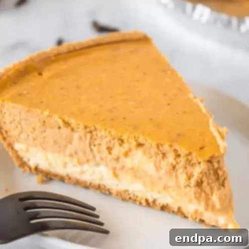 97 Effortless Autumn Delights 4 A creamy Pumpkin Cheesecake slice on a plate, garnished with whipped cream.