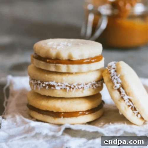 97 Effortless Autumn Delights 26 Delicate Alfajores cookies filled with dulce de leche and rolled in coconut.