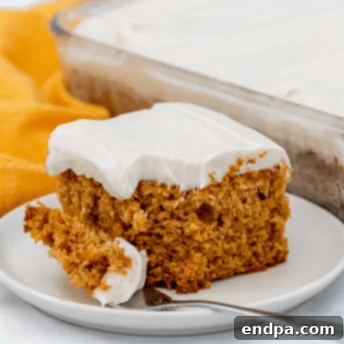 97 Effortless Autumn Delights 33 A moist Sweet Potato Cake frosted with creamy cream cheese frosting.