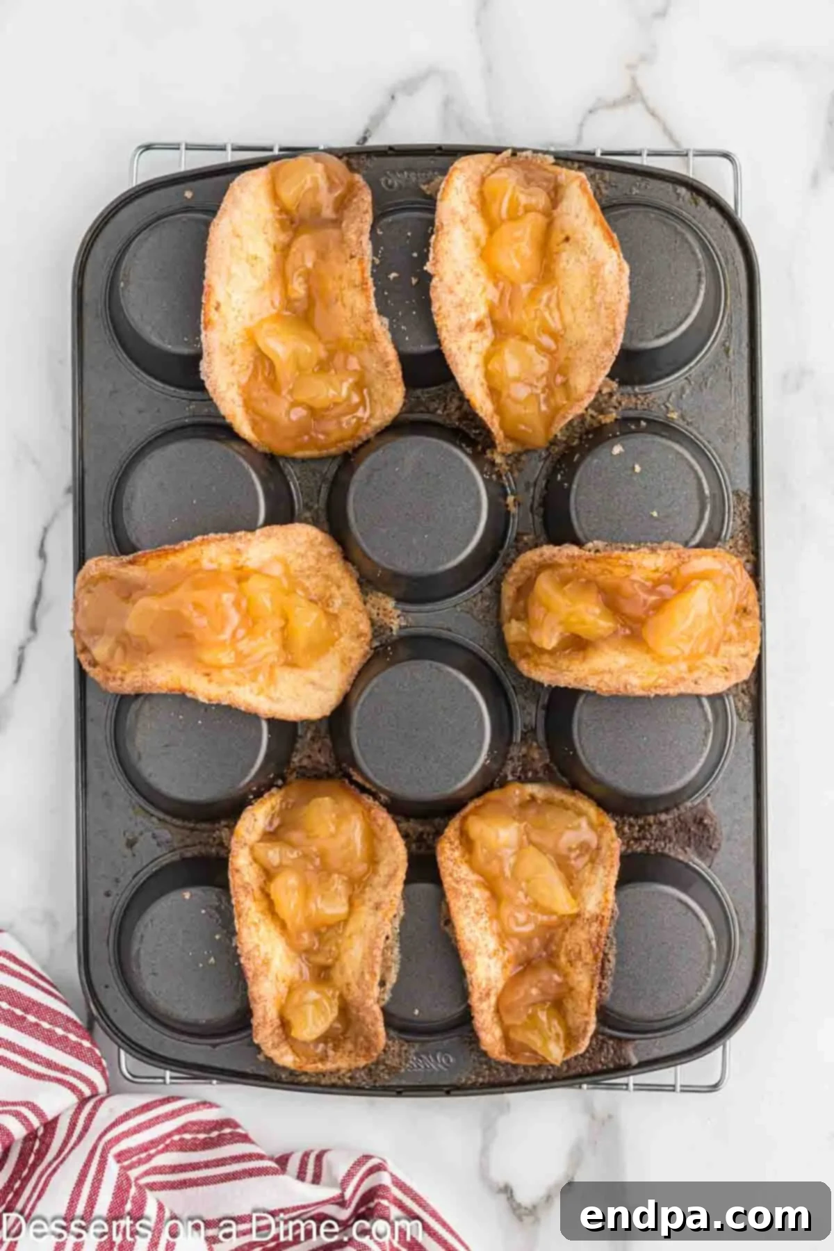 Apple Crisp Tacos 8 Tacos baked and cooling.