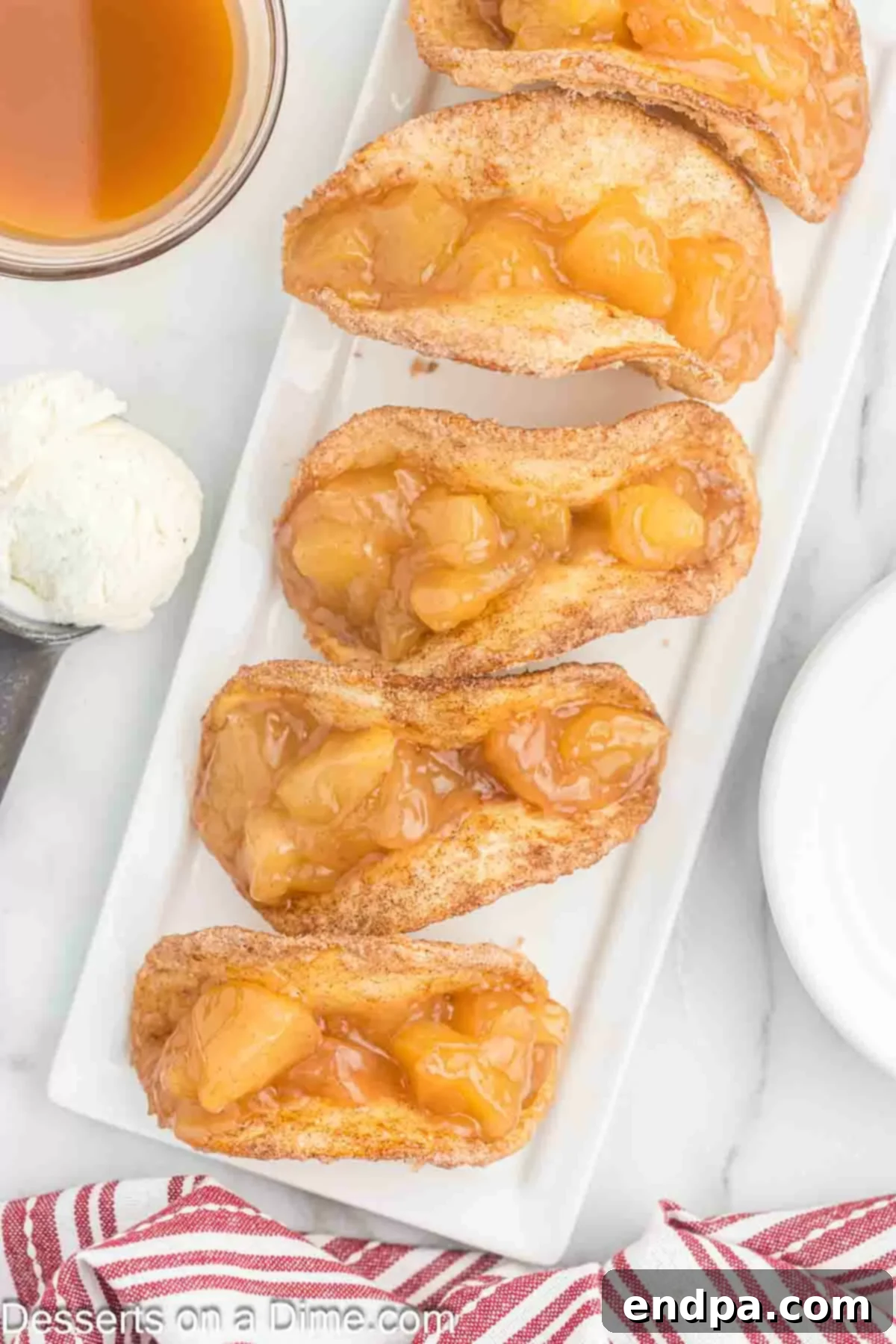 Apple Crisp Tacos 10 Apple Pie Tacos on a plate