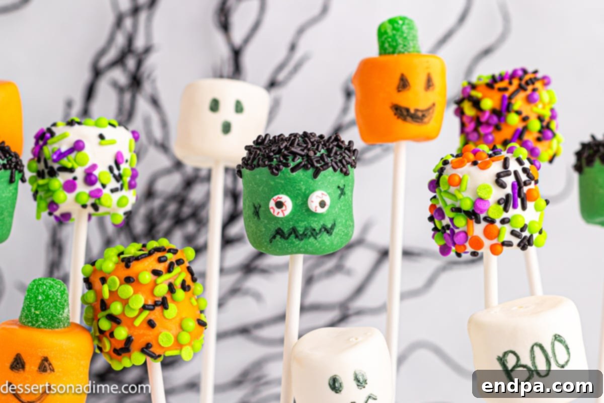 Halloween Marshmallows on sticks. 