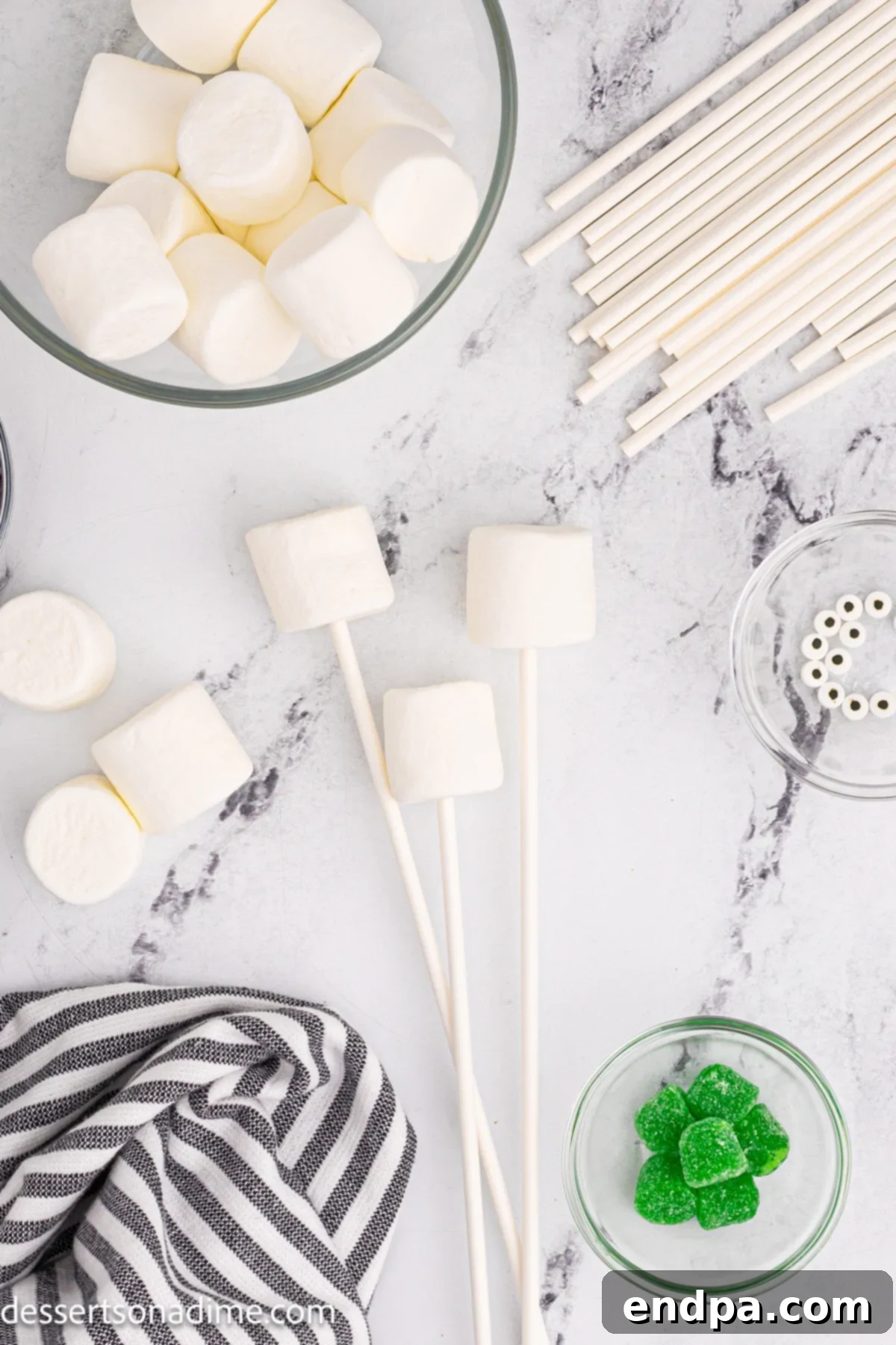 Marshmallows on sticks. 
