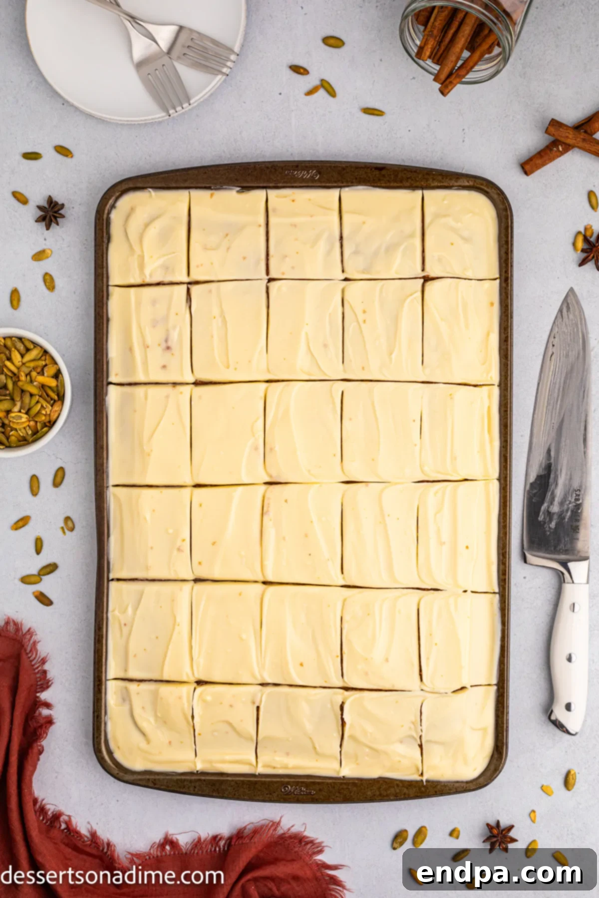 Cake cut into pieces.