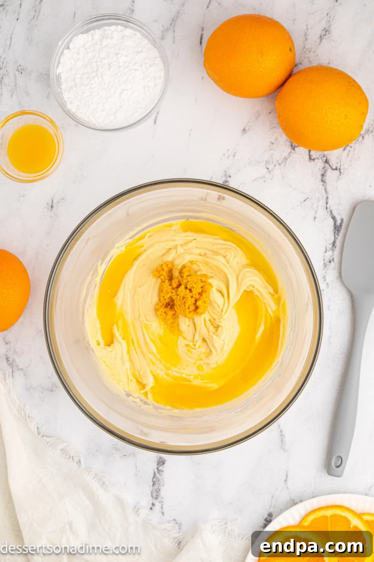 Fresh orange juice and zest are stirred into the pound cake batter.