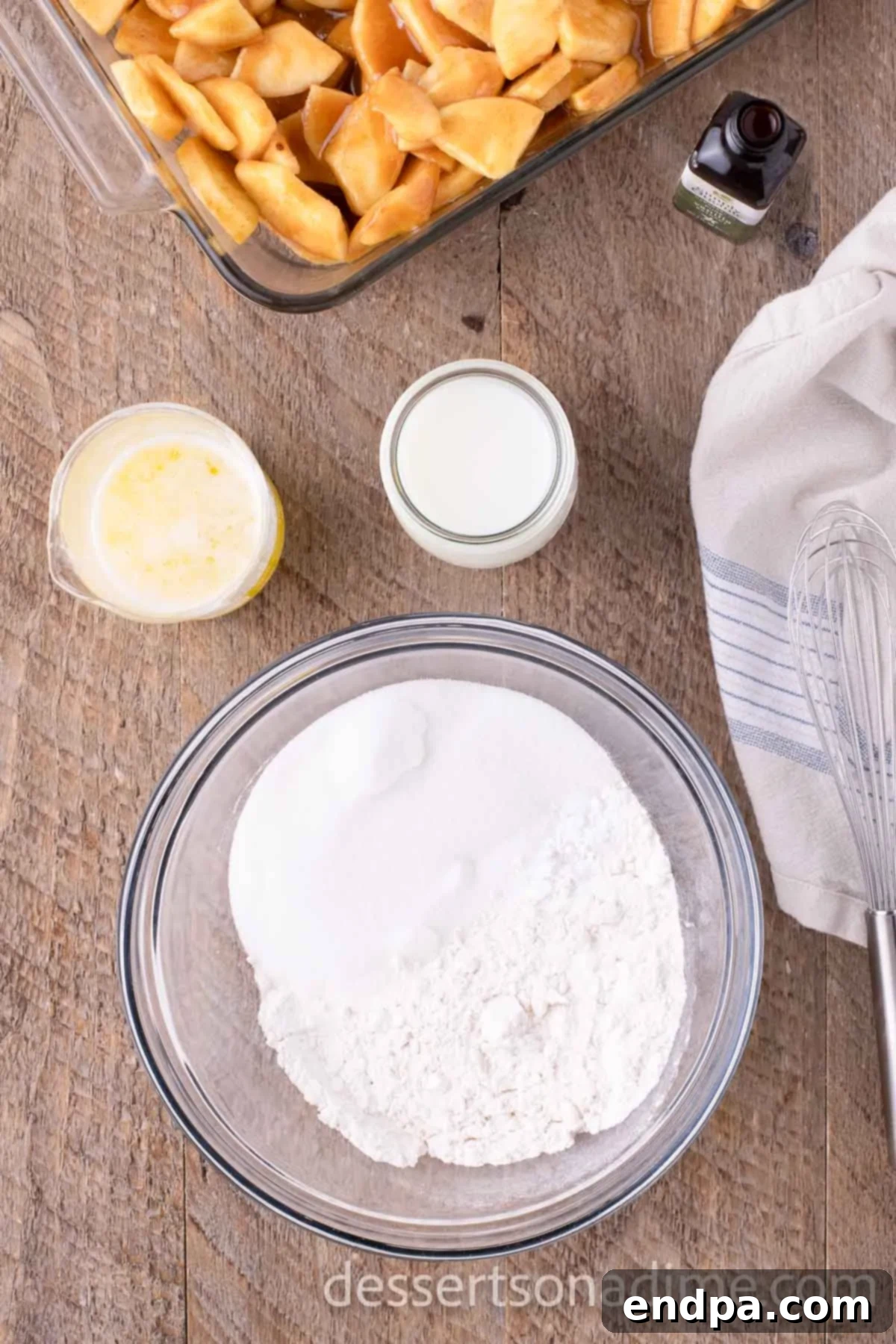 Topping ingredients mixed together.