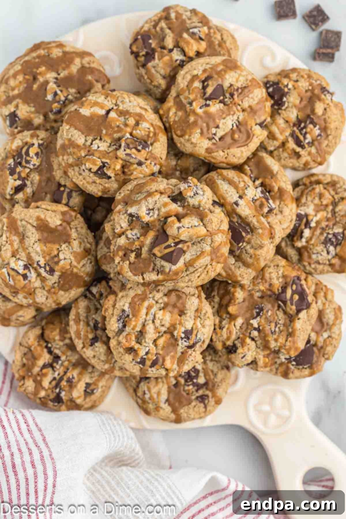 Espresso Delights 10 A stack of delicious Coffee Cookies on a decorative platter, showcasing the coffee drizzle.