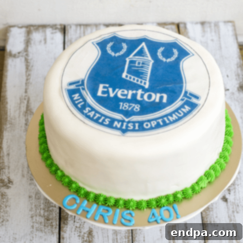 Everton Football Cake with team colors.