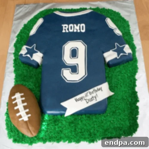 DIY Football Jersey Cake, a personalized football dessert.