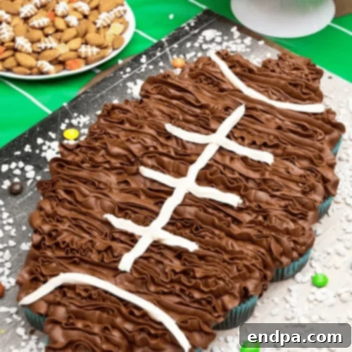 Football Cupcakes Cake, a pull-apart style dessert.