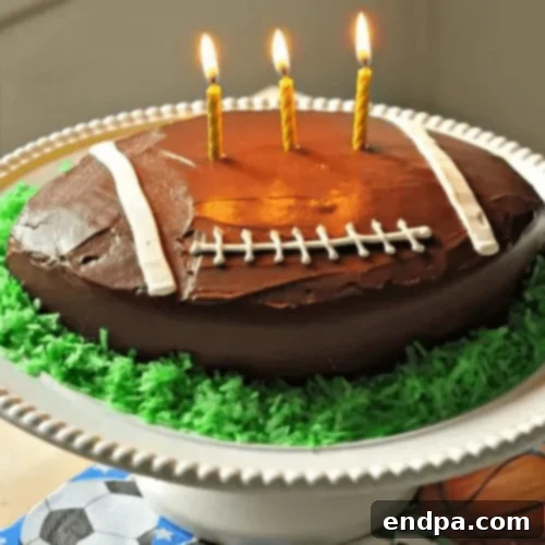 Football Shaped Cake, easy to make at home.