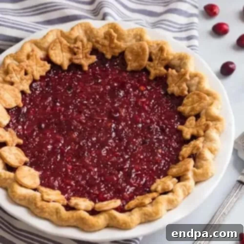 32 Christmas Pie Delights 17 A simple yet delectable Cranberry Pie, vibrant and perfect for Thanksgiving or Christmas.