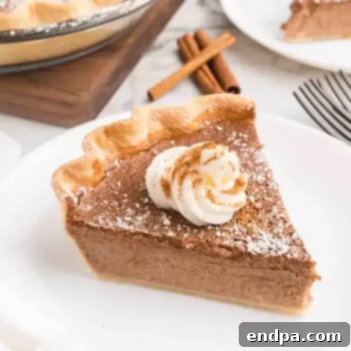32 Christmas Pie Delights 4 A delectable slice of cinnamon pie, invitingly creamy and spiced.