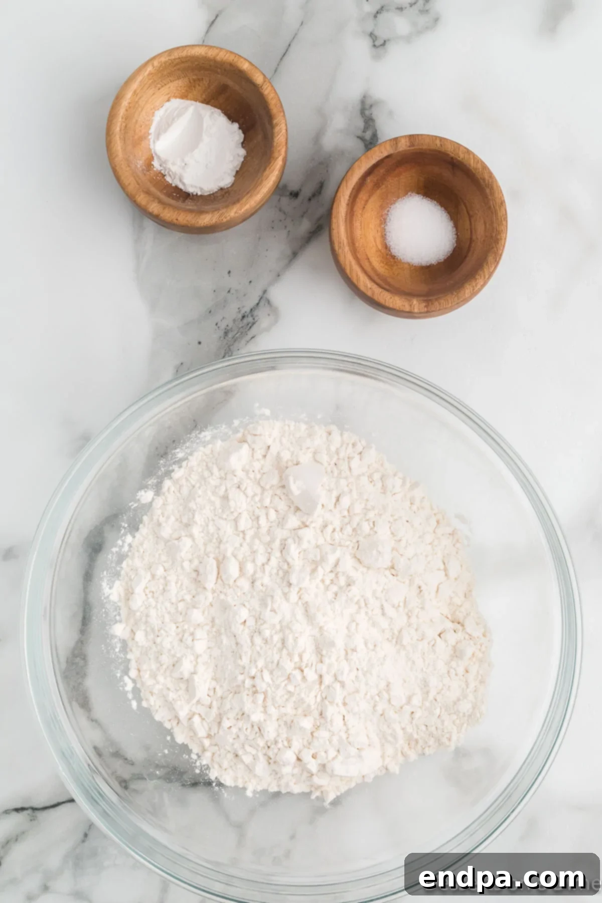 Sizzling Indulgences 6 All dry ingredients for the cookies, including flour, salt, baking powder, and baking soda, whisked together in a separate bowl.